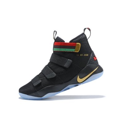 Nike Erkek Lebron Soldier 11 Siyah / Yeşil / Kırmızı Basketbol Ayakkabısı Türkiye - SA0JEAD0